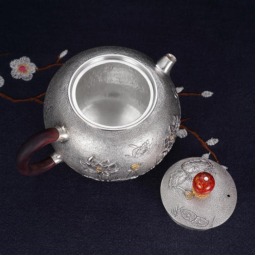 子佩集S990银【君子爱莲】提梁壶小茶壶公道杯摆件茶具套装【HY001】【HY002】【HY003】原创作品2311 商品图9