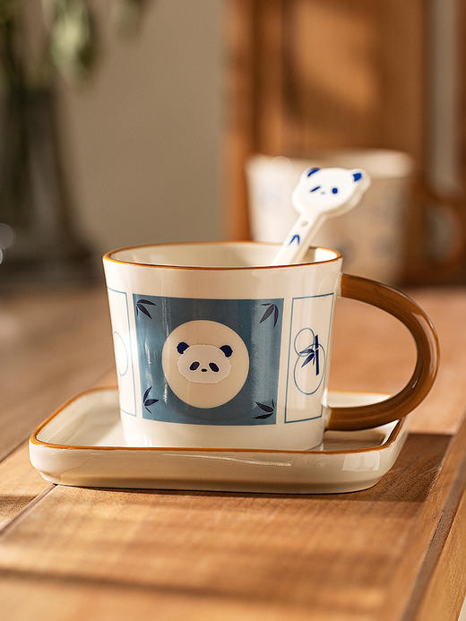 摩登主妇mototo熊猫马克杯陶瓷杯子家用情侣水杯伴手礼早餐咖啡杯 商品图0