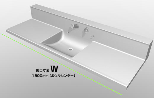 日本吉本进口洗脸盆台盆一体柜台YS-DH高背洗面台面900mm~1900mm 商品图4