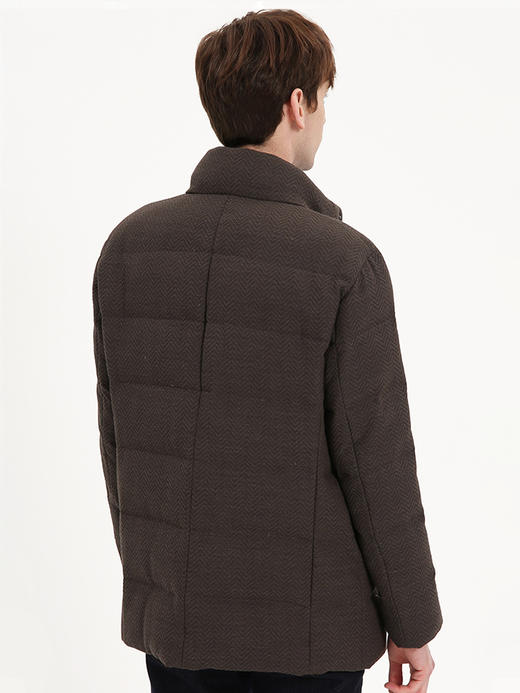 callisto咖色羊毛混纺立领羽绒夹克 FSFED103C 商品图2