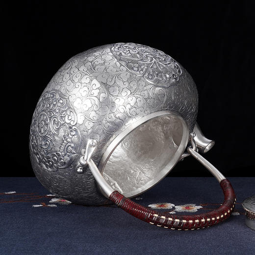 子佩集S999银【八宝祥瑞】提梁壶小茶壶公道杯摆件茶具套装【ZJ014】【ZJ015】【ZJ016】2311 商品图6