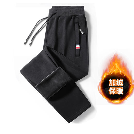 【新款DX】大依优型大码加绒休闲裤松紧腰加肥加大号肥佬宽松大号休闲长裤男装胖子卫裤男士 商品图0