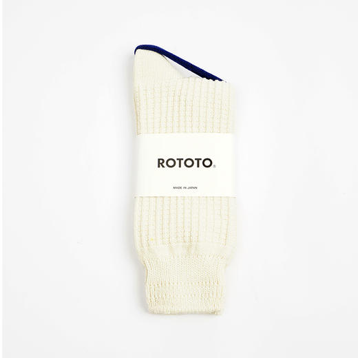 ROTOTO 日本制混合面料华夫格针织袜 中筒袜 商品图3