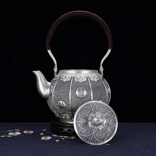子佩集S999银【花丝福字】提梁壶小茶壶公道杯摆件茶杯摆件茶具套装【BX0020648】【BXYL002058503】【BXYL001027203】【BXYL001027303】2311 商品图5