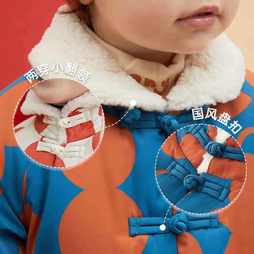 中国风新年【儿童拜年毛领棉衣】男女童毛领棉衣外套 龙年加厚保暖棉袄 商品图3