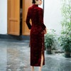 SYG-680碎花连衣裙长袖女高贵气质秋冬旗袍 商品缩略图4