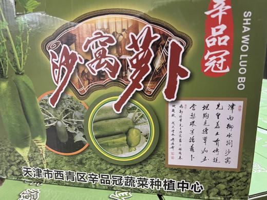 “沙窝的萝卜-赛鸭梨”
“沙窝的萝卜-嘎嘣脆”
这是天津人常说的两句歇后语。
沙窝青萝卜是天津萝卜的代表，主要是绿如翡翠，落地即碎，生吃清脆，香甜爽口，食之健胃消食，清热解毒，顺气开胸。7斤/箱 商品图3