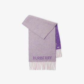 BURBERRY 巴宝莉 女士马术骑士徽标羊驼毛羊毛混纺围巾 浅紫色 8077108 B7312