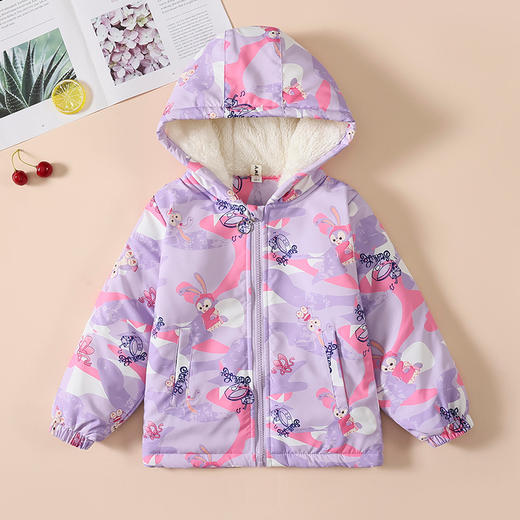 【欧美女童风衣新款，百搭冲锋衣外套】秋冬爱莎夹克加绒装连帽，儿童艾莎短款冲锋衣外套，内部加绒装饰提供额外的保护层，有效阻挡寒冷空气的侵入-QQ 商品图7