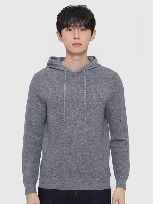 callisto灰色羊毛羊绒连帽针织卫衣 FSKNW151C 商品图0
