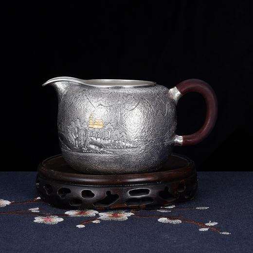子佩集S999银【山林神秀】锤纹提梁壶小茶壶公道杯摆件茶具套装【HY005】【HY006】【HY007】2311 商品图12