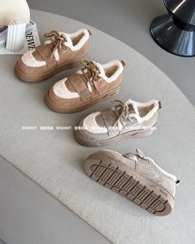 新品磨砂牛皮厚底百搭雪地靴938B35549（W）