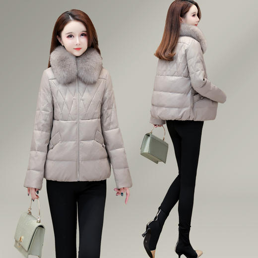 QYMLRX-613DIIYQ-Y毛领皮羽绒服2023年冬季新款加厚白鸭绒保暖羽绒服短款厚款外套 商品图2