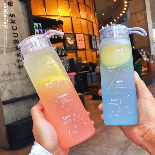 磨砂渐变色玻璃杯创意星空单层水杯简约潮流成人学生直饮便携杯子 商品图0