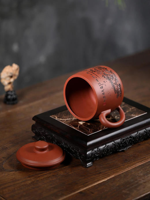 【非同款】宜兴原矿紫砂杯茶杯正宗清水泥大容量纯手工办公单人家用青山探幽 商品图5