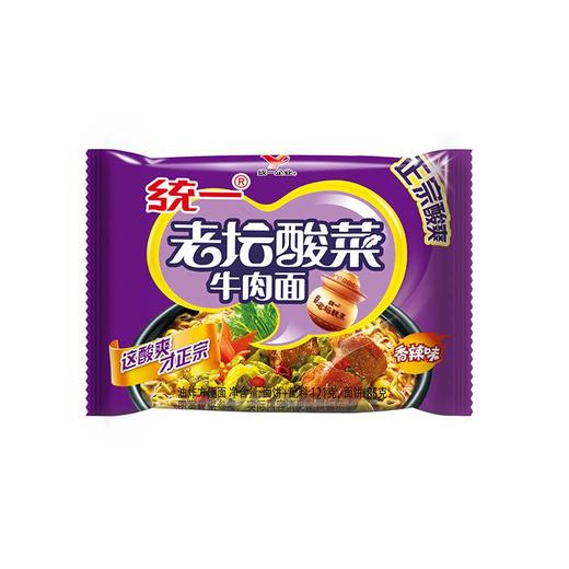 统一100 老坛酸菜牛肉方便面 121g/袋 商品图0