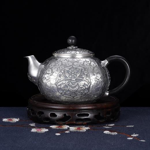 子佩集S999银【八宝祥瑞】提梁壶小茶壶公道杯摆件茶具套装【ZJ014】【ZJ015】【ZJ016】2311 商品图8