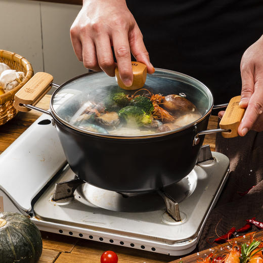 神田钛铁汤锅煎锅套装组合 汤锅煎锅22cm 商品图1