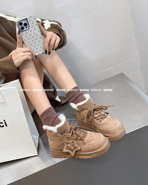 新品女士磨砂牛皮厚底高帮雪地靴938B35552（W） 商品图3