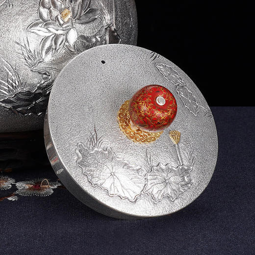 子佩集S990银【君子爱莲】提梁壶小茶壶公道杯摆件茶具套装【HY001】【HY002】【HY003】原创作品2311 商品图4