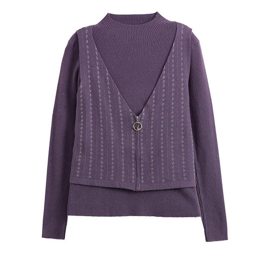 KQL E231N3289小众设计轻奢减龄假两件显瘦上衣 商品图4