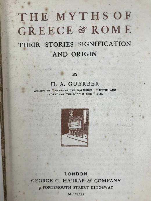 1912年 希腊与罗马神话 64幅插图 漆布精装大32开 商品图3