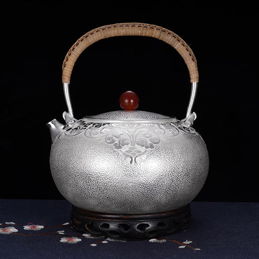 子佩集S999银【常相绕】锤纹提梁壶小茶壶公道杯摆件茶杯摆件茶具套装【AHYQ051】【YMT013】【YMT014】【YMT015】2311 商品图3