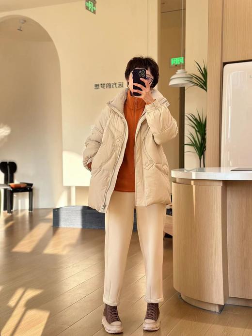 斜纹加绒软毛绒感锥形裤女 商品图1