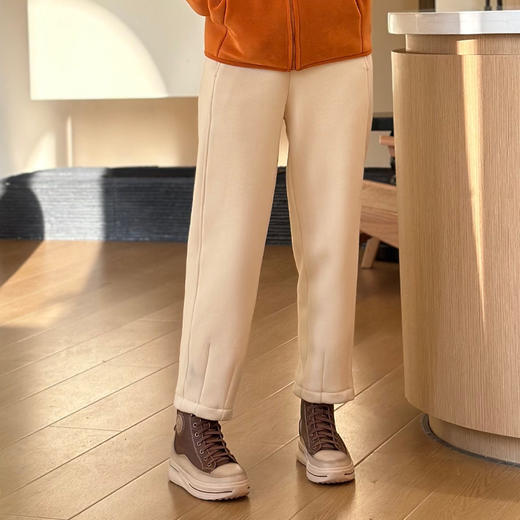 斜纹加绒软毛绒感锥形裤女 商品图2