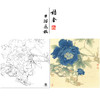 【大彩图】李晓明工笔画白描底稿斗方小品《蓝牡丹》临摹勾线花鸟线稿K037 商品缩略图0