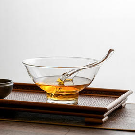 吉橙/大号碗/配大号勺 玻璃茶碗冷泡茶具绿茶专用分茶勺碗泡套装茶艺透明泡茶燕窝