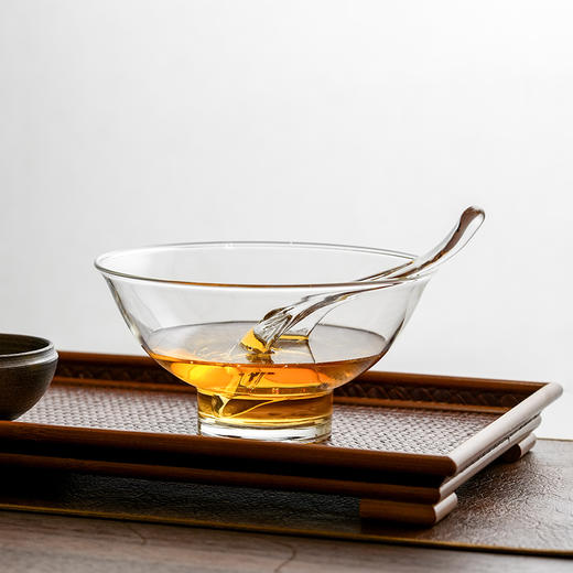 吉橙/大号碗/配大号勺 玻璃茶碗冷泡茶具绿茶专用分茶勺碗泡套装茶艺透明泡茶燕窝 商品图0
