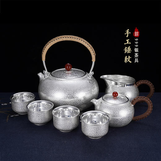 子佩集S999银【手工锤纹】提梁壶小茶壶公道杯摆件茶杯摆件茶具套装【AHYQ041】【AHYQ028】【AHYQ016】【AHYQ042】2311 商品图0