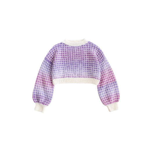 苏苏姐家泡泡糖格子毛衣手工 编制自制DIY材料包毛线团打发时间 商品图2