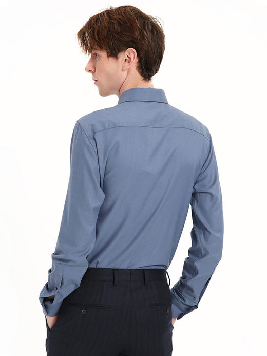 callisto蓝色莫代尔混纺长衬衫 FSSTL215C 商品图2