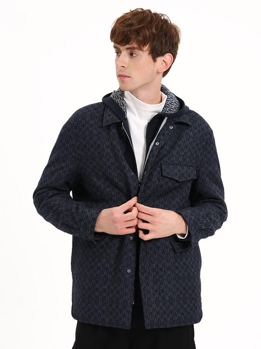 callisto藏青羊毛混纺羽绒夹克 FSFED050C 商品图1