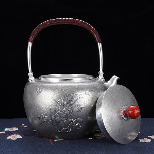 子佩集S999银【空谷幽兰】提梁壶小茶壶公道杯摆件茶具套装【ZJ021】【ZJ022】【ZJ023】2311 商品图4