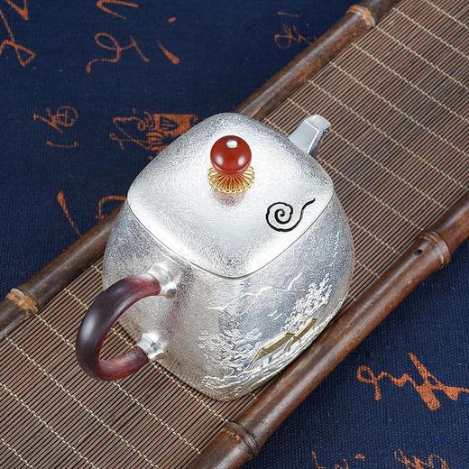 子佩集S999银【云影仙踪】嵌金提梁壶小茶壶公道杯摆件茶杯摆件茶具套装【ZJ011】【ZJ002】【ZJ003】【ZJ013】原创作品2311 商品图6