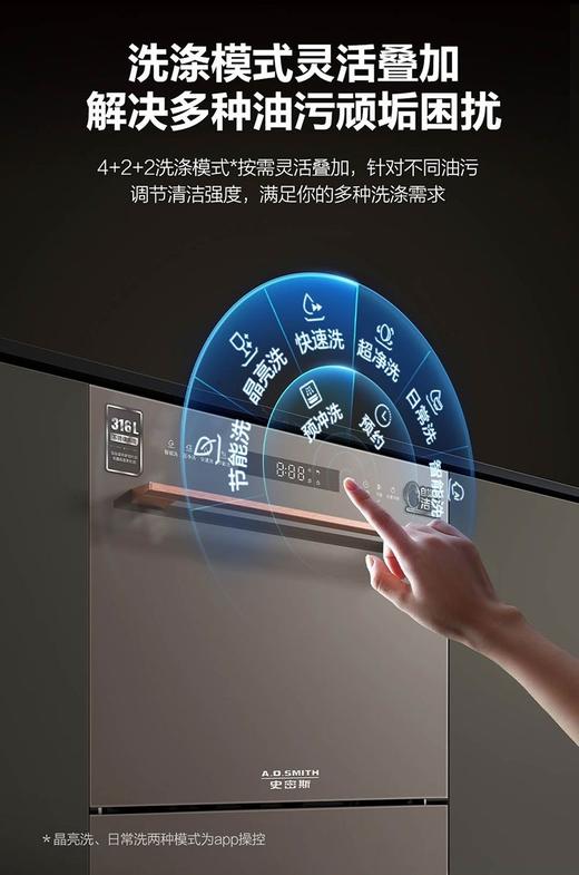 【DWQ10-SR3HWi】A.O.史密斯（10套）星棕色自旋式洁霸洗碗机 商品图0