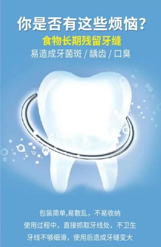 【艾牙玛300支盒装便携装牙线】高拉力超顺滑牙线，✨柔韧细滑 ，不易断裂 ，☺️不伤牙龈，🌸考虑到人体工程学设计，✨柄部防滑纹流行线设计，尾部圆锥设计，✅可当牙签使用~一支两用✨，深度清洁口腔💦 商品图1