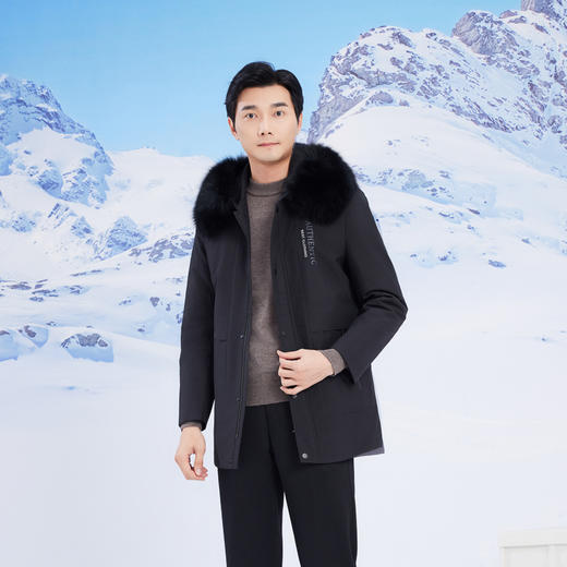 半身缘男装 冬季简约休闲保暖羽绒尼克服244312M05212613 商品图1