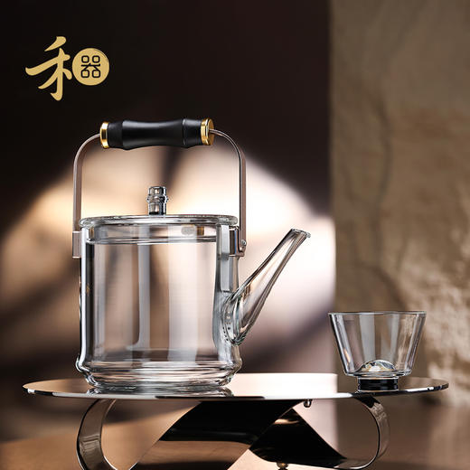 禾器木作·君若壶（滤片款） 煮茶壶高硼硅烧水壶 玻璃煮茶壶高端茶壶 商品图5