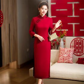高端喜妈妈旗袍礼服，中国风丈母娘喜婆婆婚宴装连衣裙HQ-172