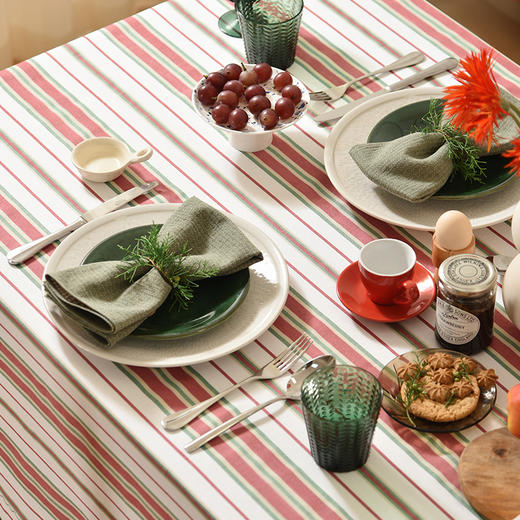 节日条纹系列桌布客厅电视柜布艺餐桌布 商品图1