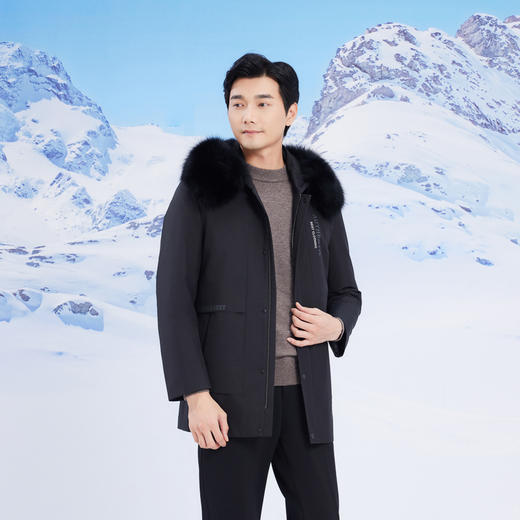 半身缘男装 冬季简约休闲保暖羽绒尼克服244312M05212613 商品图2