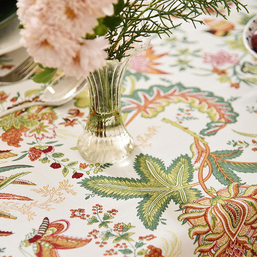 花与蝴蝶桌布客厅电视柜布艺餐桌布 商品图2