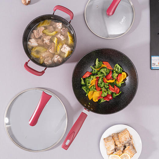 Debo德铂奥菲娅炒锅套装燃气炉电陶炉通用不沾锅 商品图1