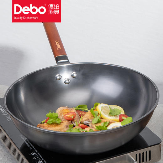 Debo德铂彼特物理不粘精铁炒锅无涂层 商品图1