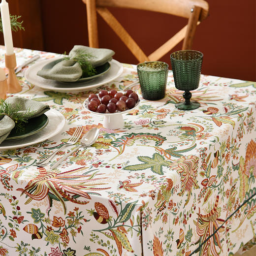 花与蝴蝶桌布客厅电视柜布艺餐桌布 商品图1