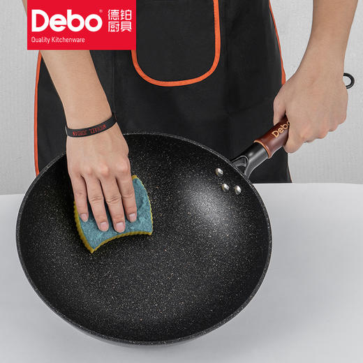 Debo德铂炒锅麦饭石不粘少油烟炒菜锅32cm无惧铁铲布莱恩升级款 商品图4